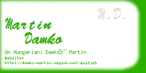martin damko business card